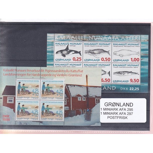 Grnland - 2 Stk. Miniark  AFA 295 + 297 - Postfrisk