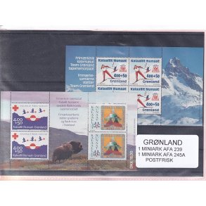 Grnland - 2 Stk. Miniark  AFA 239 + 245A - Postfrisk