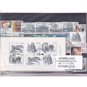 Grnland - Frimrkehfte NR.11 + 17 Stk. Stemplede