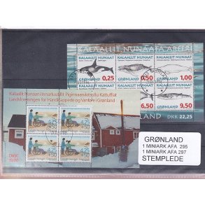 Grnland - 2 Stk. Miniark  AFA 295 + 297 - Stemplet