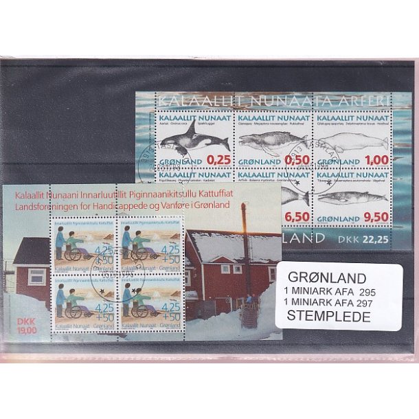 Grnland - 2 Stk. Miniark  AFA 295 + 297 - Stemplet