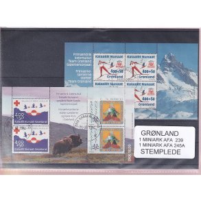 Grnland - 2 Stk. Miniark  AFA 239 + 245A - Stemplet