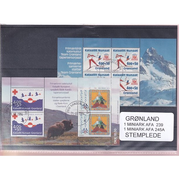 Grnland - 2 Stk. Miniark  AFA 239 + 245A - Stemplet