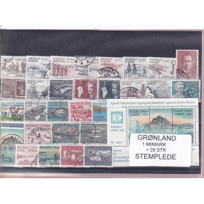 Grnland - 1 Stk. Miniark + 29 Stk. - Stemplede