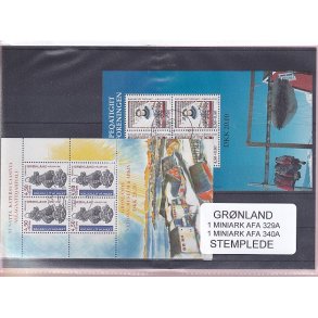 Grnland - Miniark AFA 329  A + Miniark 340 A - Stemplet