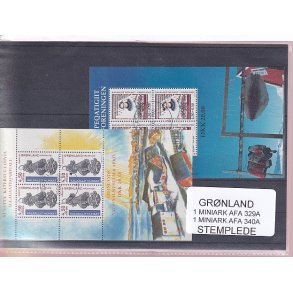 Grnland - Miniark AFA 329  A + Miniark 340 A - Stemplet