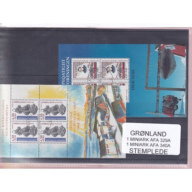 Grnland - Miniark AFA 329  A + Miniark 340 A - Stemplet