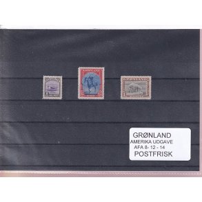 Grnland - Amerika Udgave - AFA  8 - 12 - 14 - Postfrisk