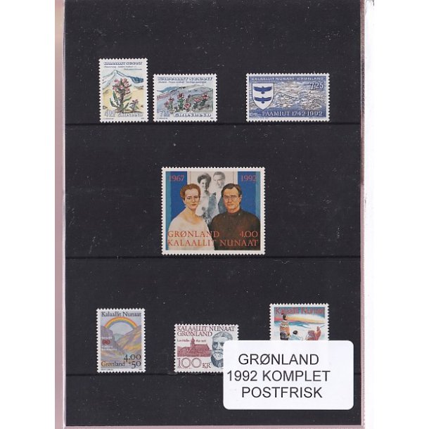 Grnland - 1992 Frimrker Komplet - Postfrisk