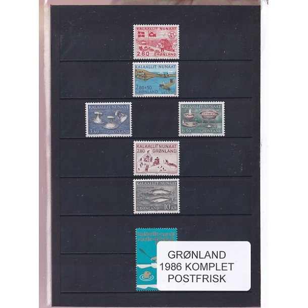 Grnland - 1986 Frimrker Komplet - Postfrisk