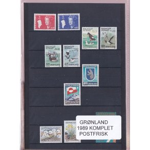 Grnland - 1989 Frimrker Komplet - Postfrisk