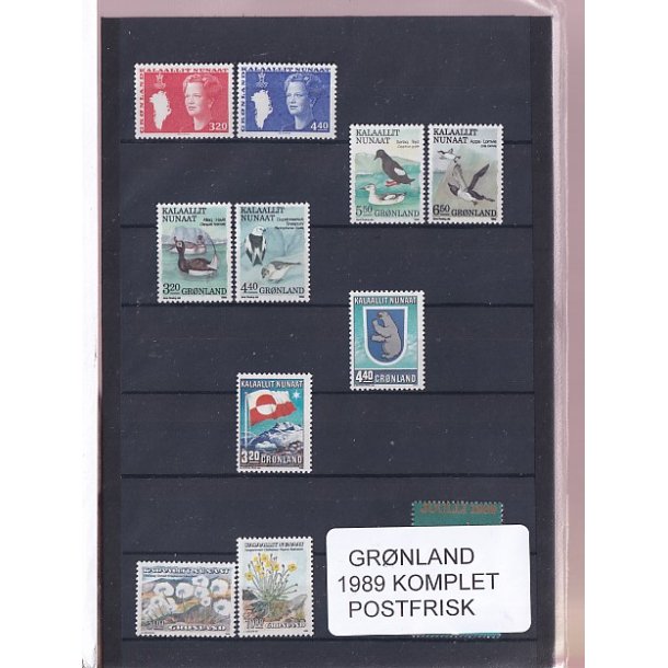 Grnland - 1989 Frimrker Komplet - Postfrisk