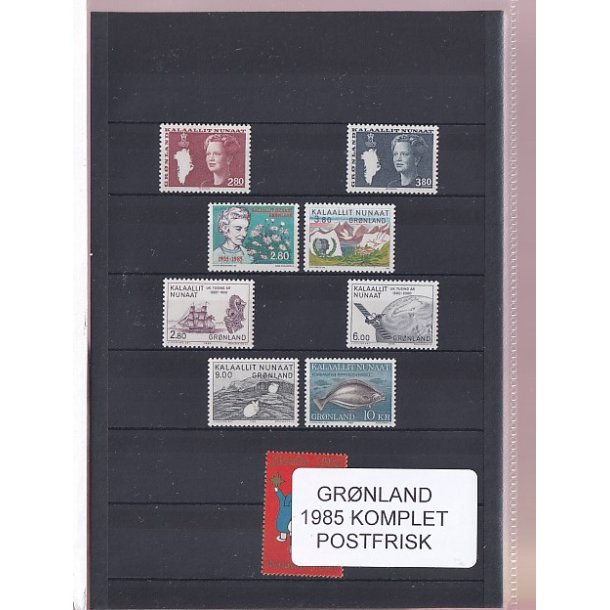 Grnland - 1985 Frimrker Komplet - Postfrisk