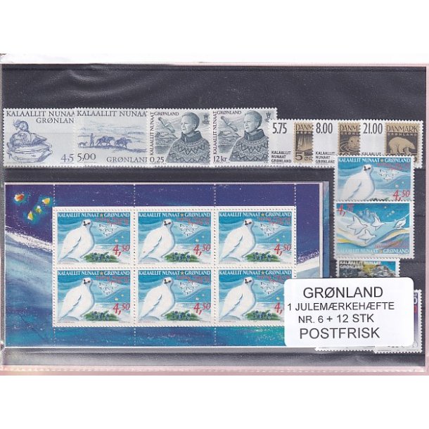 Grnland - Julemrkehfte Nr. 6 +  12 Stk. - Postfrisk