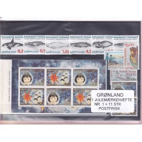 Grnland - Julemrkehfte Nr. 1 + 11 Stk. - Postfrisk