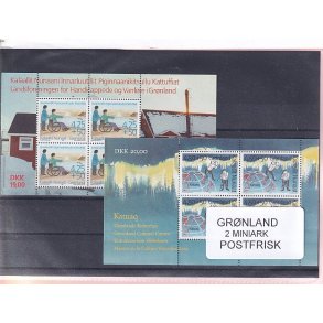 Grnland - 2 Miniark - Postfrisk