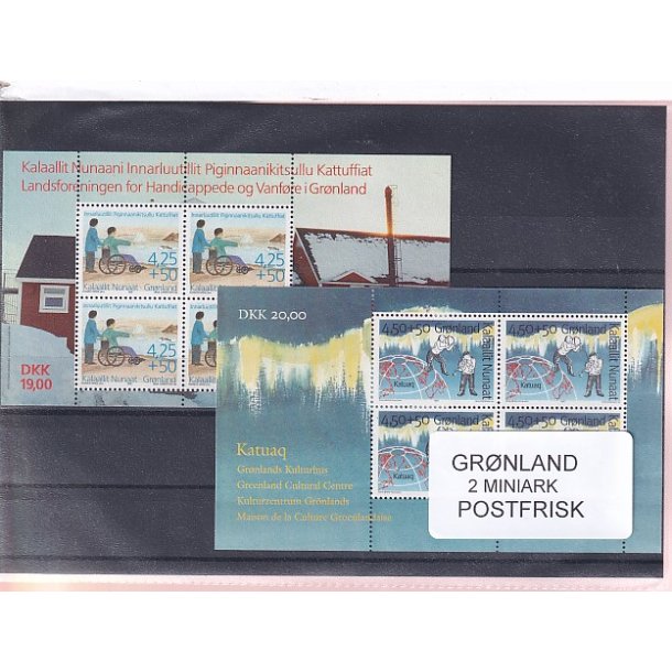 Grnland - 2 Miniark - Postfrisk