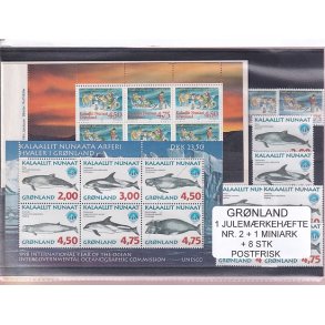 Grnland - Julemrkehfte Nr. 2 + 1 Miniark + 8 Stk. - Postfrisk