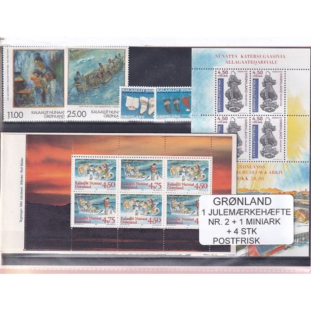 Grnland - Julemrkehfte Nr. 2 + 1 Miniar5k + 4 Stk. - Postfrisk
