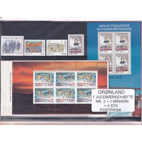 Grnland - Julemrkehfte Nr. 2 + 1 Miniar5k + 4 Stk. - Postfrisk