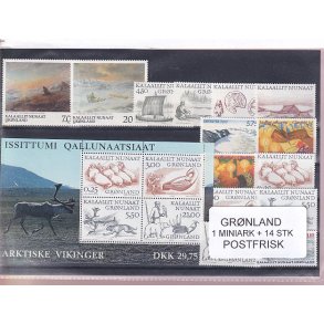Grnland - 1 Miniark + 14 Stk. - Postfrisk