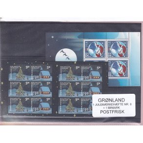 Grnland - Julemrkehfte Nr. 8 + 1 Miniark - Postfrisk