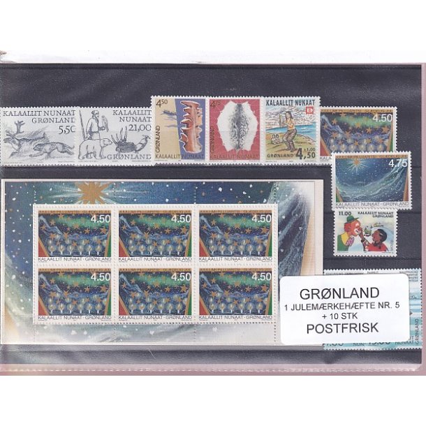 Grnland - Julemrkehfte Nr. 5 + 10 Stk.  - Postfrisk