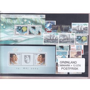 Grnland - 2 Miniark + 13 Stk. - Postfrisk