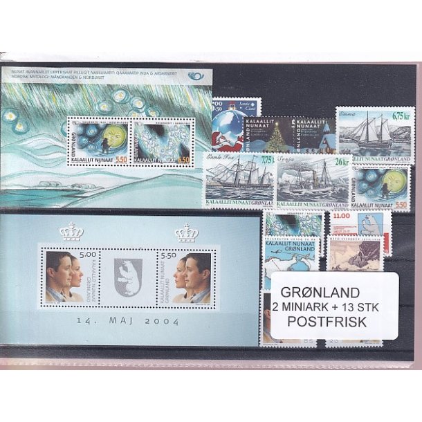 Grnland - 2 Miniark + 13 Stk. - Postfrisk