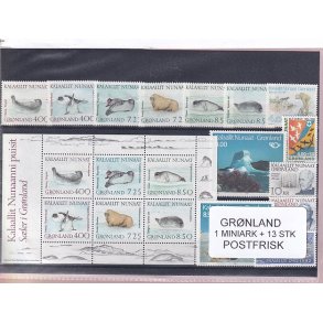 Grnland - 1 Miniark + 13 Stk. - Postfrisk