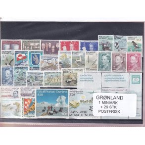 Grnland - 1 Stk. Miniark + 29 Stk. - Postfrisk