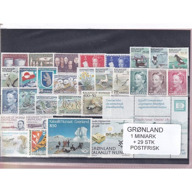 Grnland - 1 Stk. Miniark + 29 Stk. - Postfrisk