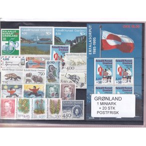 Grnland - 1 Stk. Miniark + 20 Stk. - Postfrisk