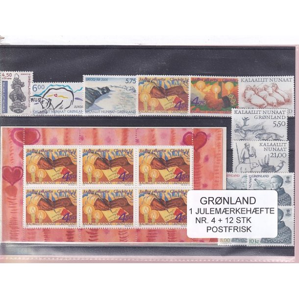 Grnland - Julemrkehfte Nr. 4 + 12 Stk. - Postfrisk