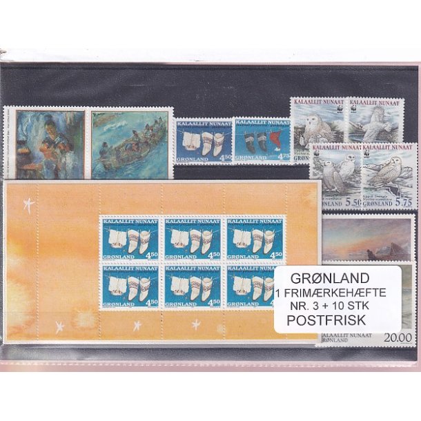 Grnland - Julemrkehfte Nr. 3 + 10 Stk. - Postfrisk