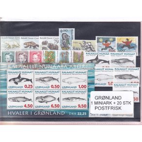 Grnland - 1 Miniark + 20 STK. - Postfrisk