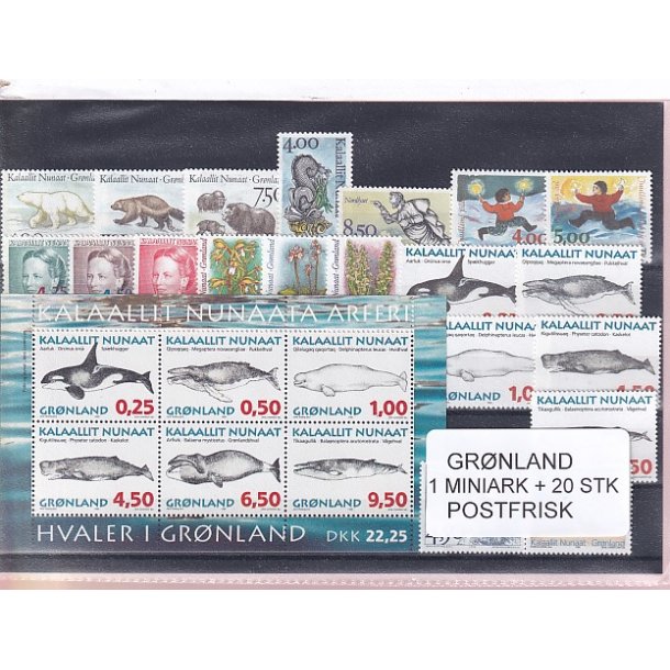Grnland - 1 Miniark + 20 STK. - Postfrisk