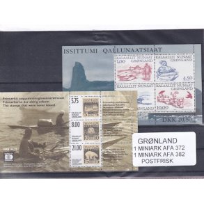 Grnland - 2 Miniark AFA 372 - AFA 382 - Postfrisk