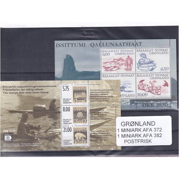 Grnland - 2 Miniark AFA 372 - AFA 382 - Postfrisk