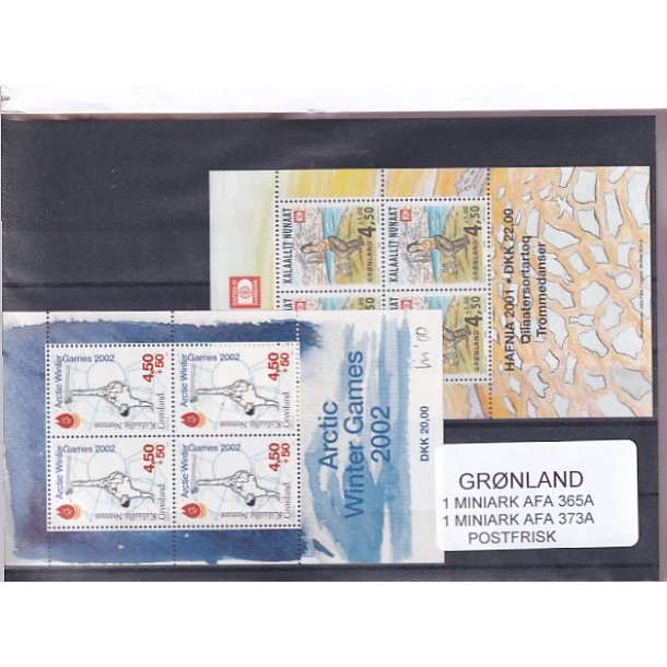 Grnland - 2 Miniark AFA 365 A - AFA 373 A - Postfrisk