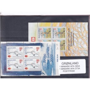Grnland - 2 Miniark AFA 365 A - AFA 373 A - Postfrisk