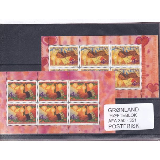 Grnland - Hfteblokke AFA 350 - 351 - Postfrisk