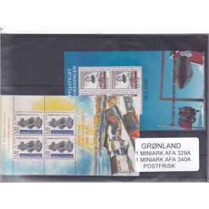 Grnland - 2 Miniark AFA 329 A - AFA 340 A - Postfrisk