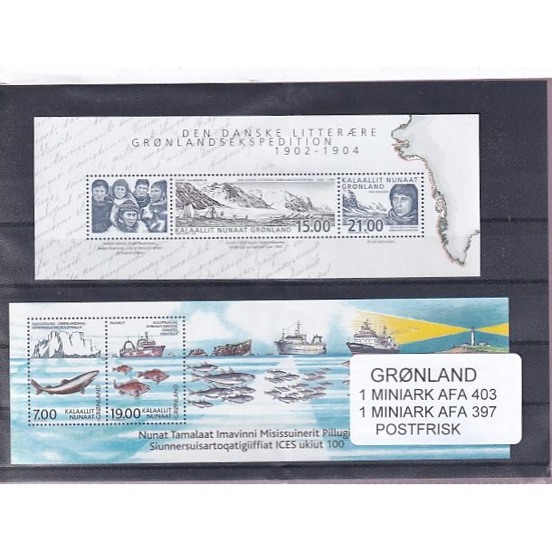 Grnland - 2 Miniark AFA 403 - AFA 397 - Postfrisk