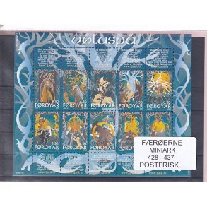 F�r�erne - 1 Miniark 428 - 437 - Postfrisk