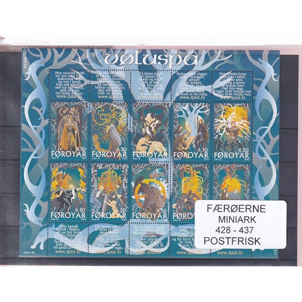 F�r�erne - 1 Miniark 428 - 437 - Postfrisk