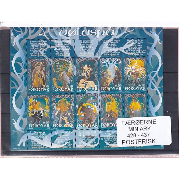 F�r�erne - 1 Miniark 428 - 437 - Postfrisk