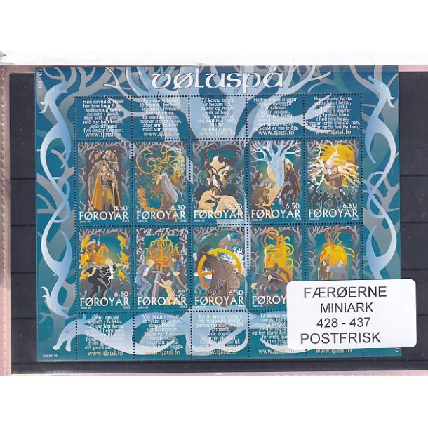 F�r�erne - 1 Miniark 428 - 437 - Postfrisk