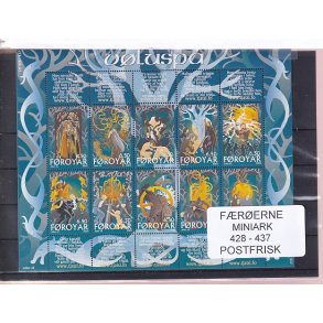F�r�erne - 1 Miniark 428 - 437 - Postfrisk