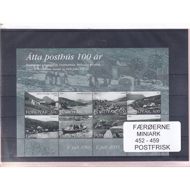F�r�erne - 1 Miniark 452 - 459 - Postfrisk